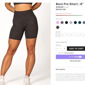 P'TULA Bare Pro Short : 6" Carbon